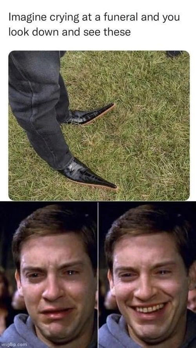 Crying! Then laughing - at a funeral...